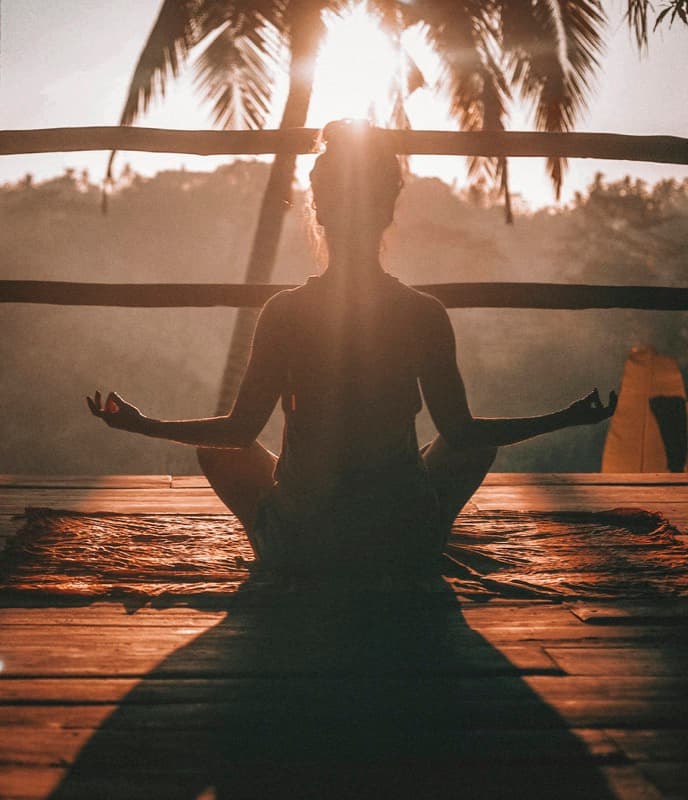 Peaceful morning moment of reflection